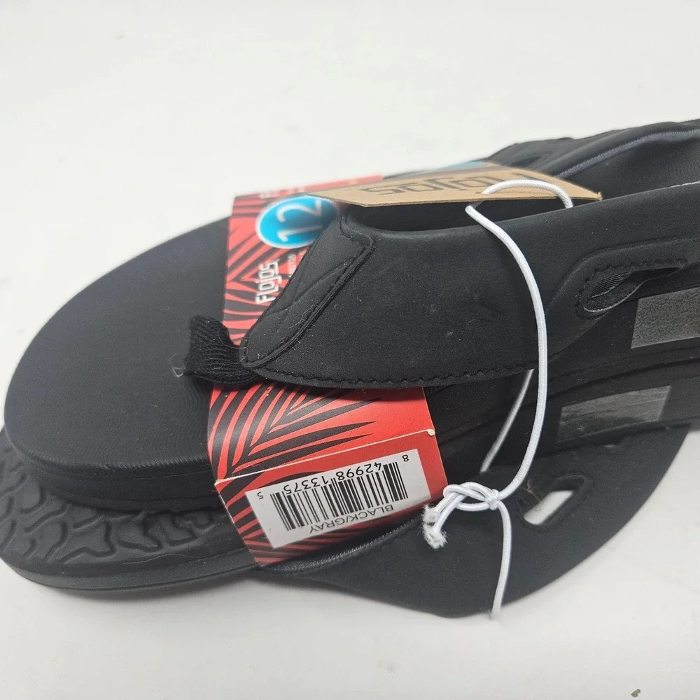 Men's Flojos Flip Flops Black Size 12 1482126
